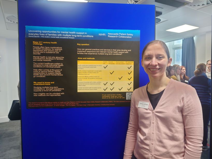 Domna Salonen and her poster presentation at NIHR SafetyNet PhD Network event